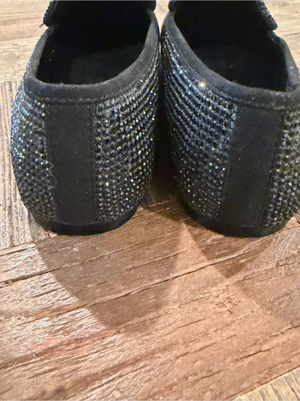 Chico's Heloise Black Rhinestone Sparkle Loafer Flats - Size 6.5